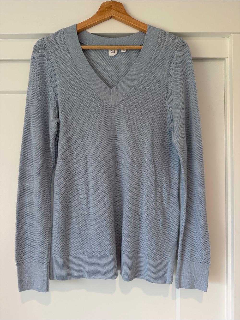 GAP Pale Blue V-Neck Knit Sweater